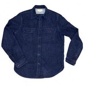 J.CREW Wallace & Barnes Navy Blue Heavyweight Button Down Work Shirt Men's Small